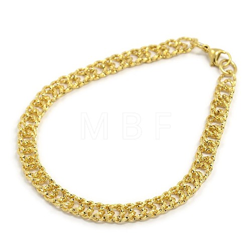 Fashionable 304 Stainless Steel Cuban Link Chain Bracelets STAS-A028-B062G-1
