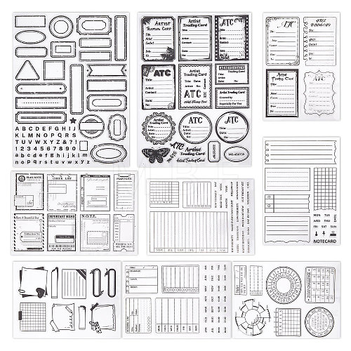 Globleland 9 Sheets 9 Styles PVC Plastic Stamps DIY-GL0004-95-1