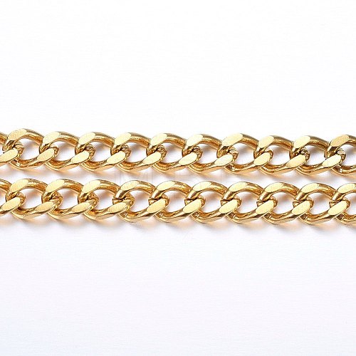 Vacuum Plating 304 Stainless Steel Cuban Link Chains CHS-H020-06G-1