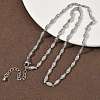 Brass Micro Pave Clear Cubic Zirconia Eye Link Chain Necklaces NJEW-G183-07P-1