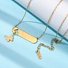 Ion Plating(IP) 304 Stainless Steel Butterfly Pendant Cable Chain Necklaces for Women NJEW-P320-01B-G-2