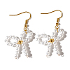Fashion Simple Sweet Imitation Pearl Bowknot Dangle Earrings for Women LJ5753-1