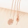 Brass Micro Pave Clear Cubic Zirconia Flame Pendant Adjustable Slider Necklaces KK-CBA4547-10RG-2