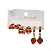 3 Pairs 304 Stainless Steel Enamel Hoop & Stud Earring Sets EJEW-Z166-01G-02-2