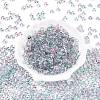 Spray Painted Transparent Glass Seed Beads SEED-T007-05E-1