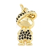 Brass Micro Pave Cubic Zirconia Pendants KK-D258-36G-01-1