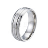 201 Stainless Steel Grooved Plain Band Ring for Women RJEW-N043-07-2