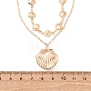 Summer Beach Alloy Shell Shape Pendant Double Layer Choker Necklaces for Women NJEW-Z116-02G-5