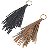 2Pcs 2 Colors PU Leather Tassel Pendan Keychains FIND-CL0001-88A-1