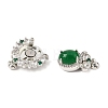 Brass Micro Pave Clear Cubic Zirconia Magnetic Clasps KK-C066-27P-2