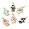 Brass Enamel Pendants KK-I378-18G-1