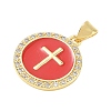 Religion Cross Brass Micro Pave Clear Cubic Zirconia Pendants CU-CBA83A6-03B-G03-2