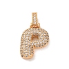 Brass Micro Pave Cubic Zirconia Pendants KK-C076-29P-G01-1