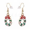 Christmas Theme Alloy Enamel Dangle Earrings Sets EJEW-JE04512-8