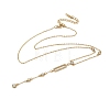 304 Stainless Steel Crystal Rhinestone Pendant Y Necklaces for Women NJEW-F375-01G-05-2