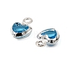 Heart Brass Glass Charms LS-KK-S385-01S-08-2