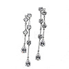 Brass Clear Cubic Zirconia Teardrop Tassel Stud Earrings FS-WG0D253-02-3