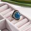 Natural Banded Agate Adjustable Rings G-P560-03AS-16-3