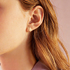 10Pcs 5 Styles 304 Stainless Steel & Brass  Cuff Earrings EJEW-HS0001-44B-5