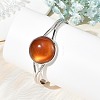 Natural Mixed Stone Flat Round Brass Cuff Bangles for Women BJEW-JB14353-2