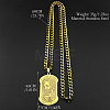 Religion 304 Stainless Steel Saint Jude Rectangle Dog Tag Pendant Necklaces for Men WG107E9-02-3