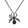 Halloween Alloy Rhinestone Spider Pendant Necklaces for Unisex WG8A995-03-1
