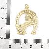 Brass Micro Pave Clear Cubic Zirconia Pendants KK-B177-05D-G-3