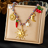 304 Stainless Steel & Plastic Hot Pepper Cherry Pendant Cotton Cord Necklaces for Women NJEW-Z092-01G-02-1