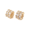 Brass Micro Pave Clear Cubic Zirconia Beads KK-B100-003G-1