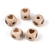 Laser Engraved Beech Wood European Beads WOOD-T033-08B-1