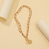 Alloy Star Compass Pendant 2-Strand Chain Necklaces with OT Clasps for Women WGF2DEA-01-1