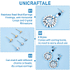Unicraftale 36Pcs 6 Style 304 Stainless Steel Stud Earrings Findings STAS-UN0039-35-6