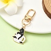 Coffee Cup with Cat Alloy Enamel Pendant Decoration HJEW-YW00025-02-1