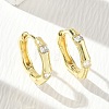 Brass Micro Pave Cubic Zirconia Hoop Earrings KK-CBA98BA-14G-1