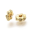 Brass Micro Pave Clear Cubic Zirconia Spacer Beads KK-Z156-13G-02-1