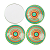 Mosaic Printed Glass Half Round/Dome Cabochons GGLA-N004-14mm-G-3