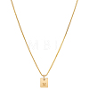 1Pc Stainless Steel Letter Rectangle Pendant Necklaces NJEW-LP0001-34M-G-1