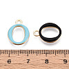 Rack Plating Alloy Enamel Pendants ENAM-T024-53O-G-3
