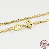 925 Sterling Silver Singapore Chain Necklaces X-STER-M086-04B-G-3