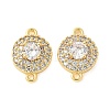 Brass Micro Pave Cubic Zirconia Connector Charms KK-U056-31G-1