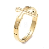 Ion Plating(IP) 304 Stainless Steel Hollow Out Cross Adjustable Ring for Women RJEW-I097-05G-1