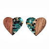 Transparent Resin & Walnut Wood Pendants LS-RESI-TAC0017-73-A02-2