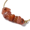 Natural Carnelian Chips Braided Bead Bracelets BJEW-JB09851-07-3