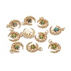 Brass Micro Pave Clear Cubic Zirconia Glass Pendants LS-ZIRC-C024-06G-02-2