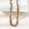 6MM Duo Tone 304 Stainless Steel Textured Rope Chain Necklaces SA-CBA70A3-01GP-2