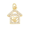 Brass Micro Pave Clear Cubic Zirconia Pendants KK-F938-15G-1