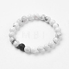 Natural Howlite Stretch Bracelets BJEW-P185-C02-1