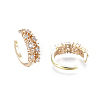 Brass Micro Pave Clear Cubic Zirconia Cuff Earrings EJEW-I249-08G-2