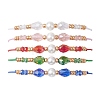 Glass & Seed Beads Braided Bead Bracelets BJEW-MZ00283-3