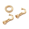 Brass Micro Pave Clear Cubic Zirconia Fold Over Clasps KK-B189-01G-2